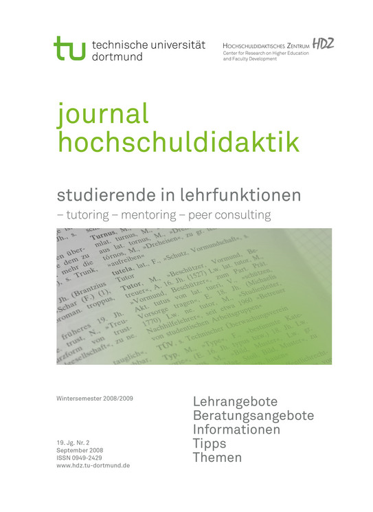 Titelblatt Journal Hochschuldidaktik, Nr. 2, 2008