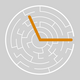 Symbolbild Zeitmanagement: Eine Uhr mit einem Labyrinth als Ziffernblatt
