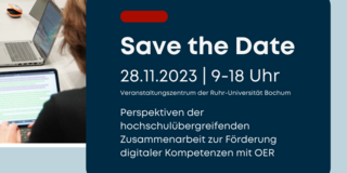 Save-the-Date-Flyer der Tagung 2023 Digitale Transformation der Hochschullehre