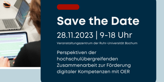 Save-the-Date-Flyer der Tagung 2023 Digitale Transformation der Hochschullehre