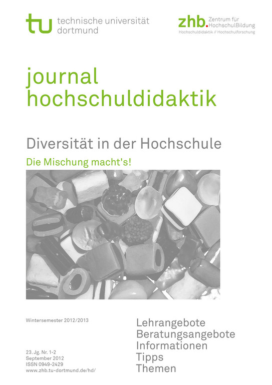 Titelblatt Journal Hochschuldidaktik, Nr. 1+2, 2012