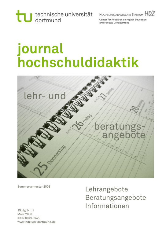 Titelblatt Journal Hochschuldidaktik, Nr. 1, 2008