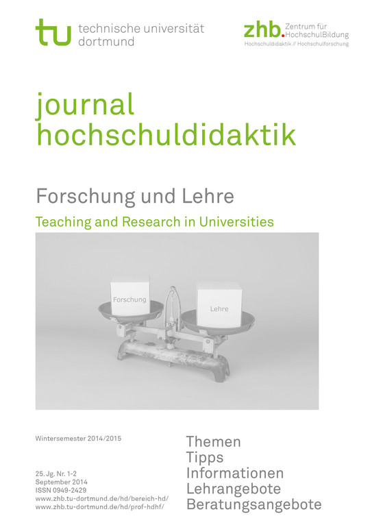 Journal Hochschuldidaktik, Nr. 1+2, 2014 Titelblatt Journal Hochschuldidaktik, Nr. 1+2, 2014