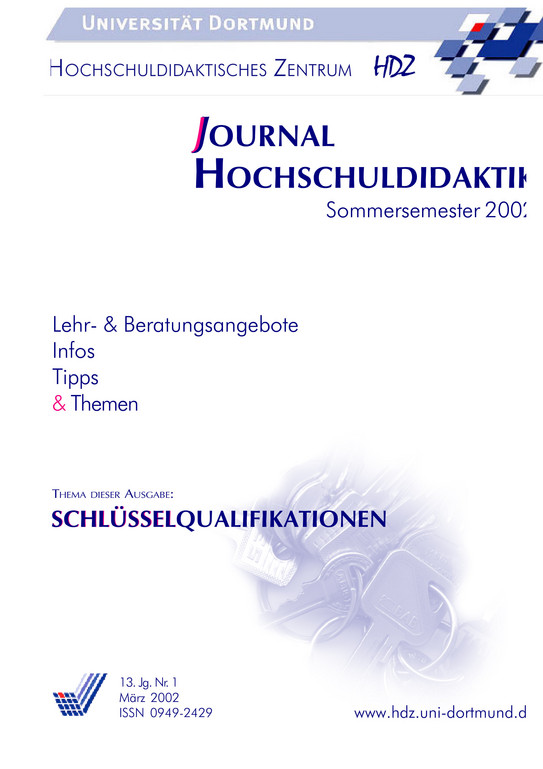 Titelblatt Journal Hochschuldidaktik, Nr. 1, 2002