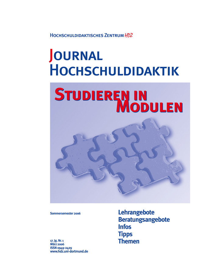 Titelblatt Journal Hochschuldidaktik, Nr. 1, 2006