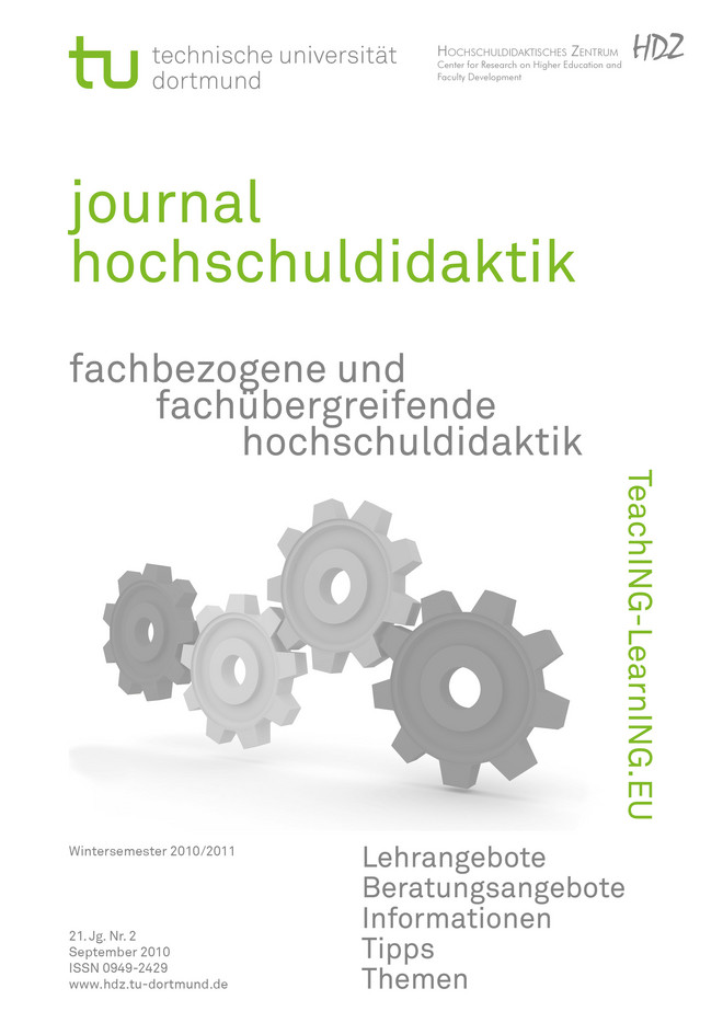 Titelblatt Journal Hochschuldidaktik, Nr. 2, 2010
