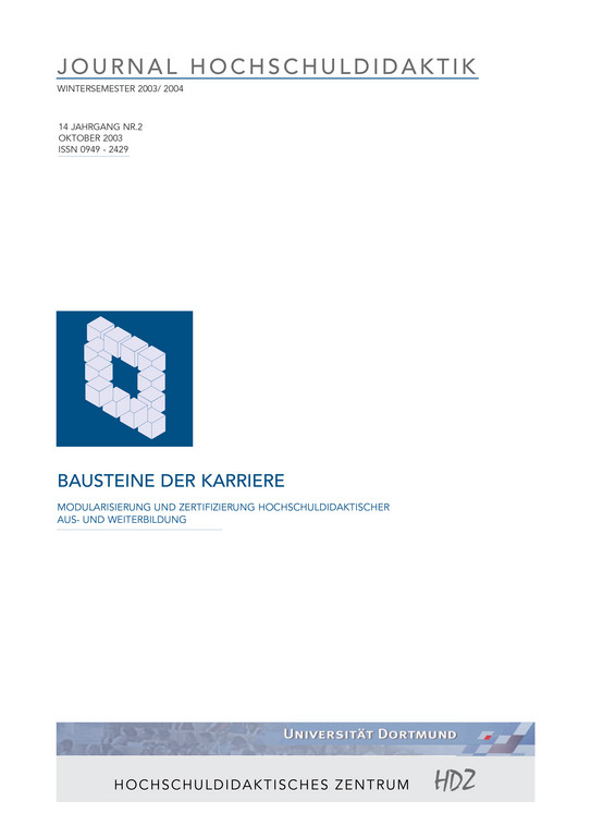 Titelblatt Journal Hochschuldidaktik, Nr. 2, 2003