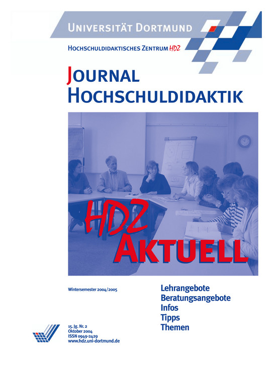 Journal Hochschuldidaktik, Nr. 2, 2004 Titelblatt Journal Hochschuldidaktik, Nr. 2, 2004