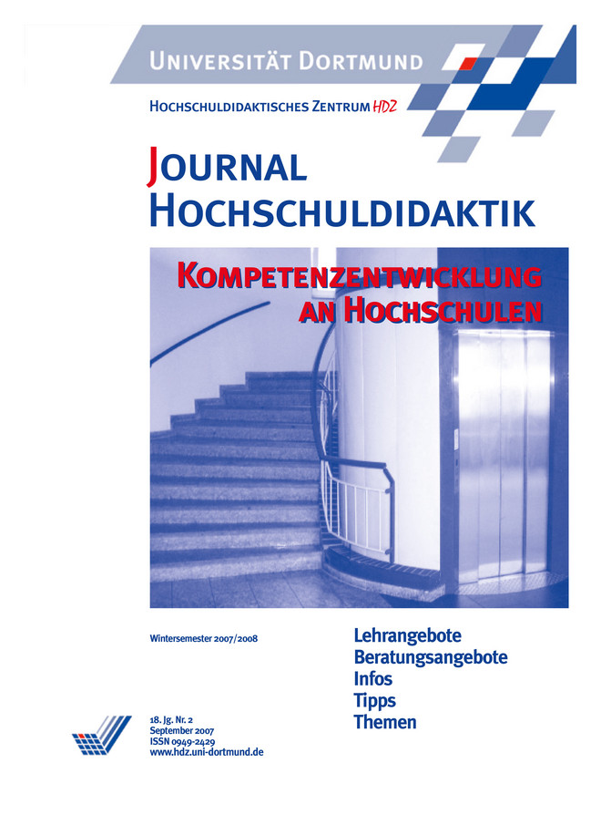 Titelblatt Journal Hochschuldidaktik, Nr. 2, 2007